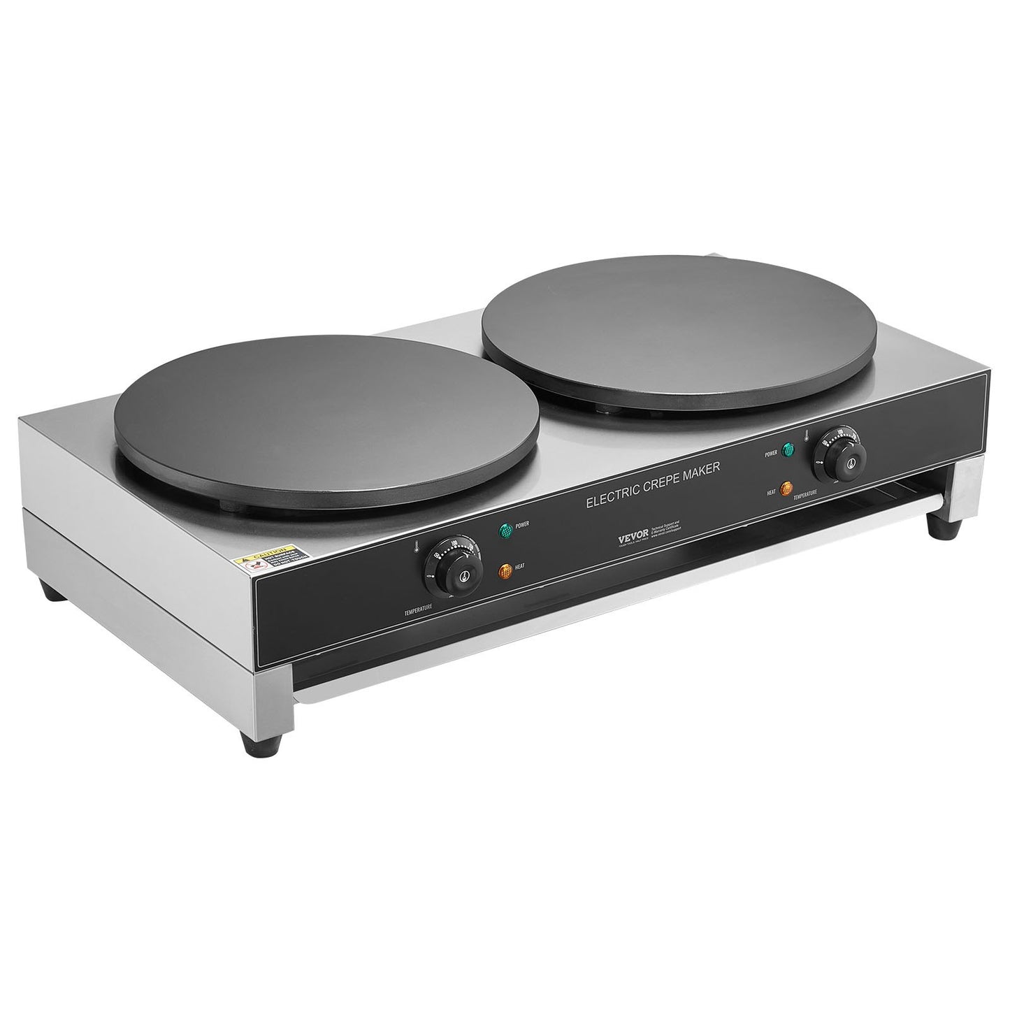 16-tums elektrisk Crepe Maker Commercial Crepe Machine 6000W Dubbelhuvud