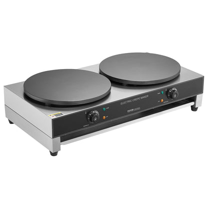 16-tums elektrisk Crepe Maker Commercial Crepe Machine 6000W Dubbelhuvud