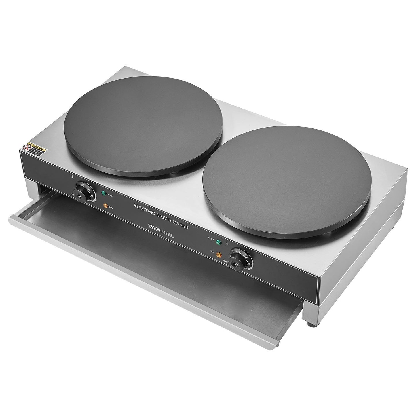 16-tums elektrisk Crepe Maker Commercial Crepe Machine 6000W Dubbelhuvud