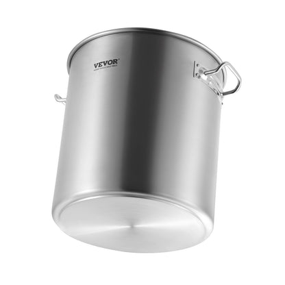 24QT Stockpot i rostfritt stål Matlagning Köksåsgryta med lockhandtag