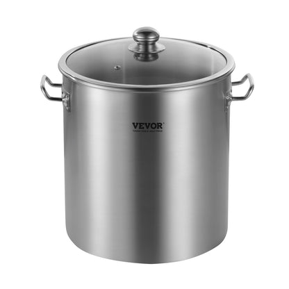 24QT Stockpot i rostfritt stål Matlagning Köksåsgryta med lockhandtag