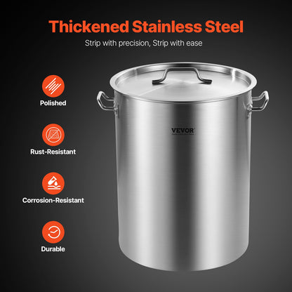 36QT Edelstahl Suppentopf Kochen Küche Sauce Topf mit Korb Deckel