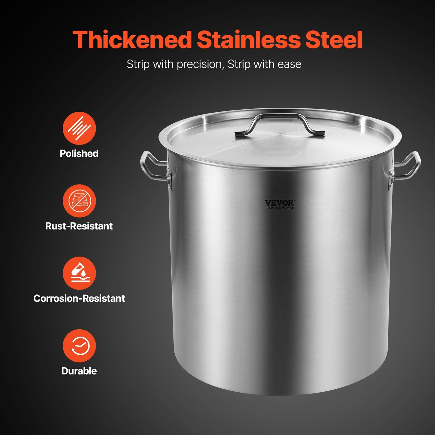 84QT Stainless Steel Stockpot Cooking Kitchen Sauce Pot with Basket Lid