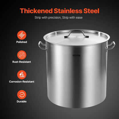 84QT Stainless Steel Stockpot Cooking Kitchen Sauce Pot with Basket Lid