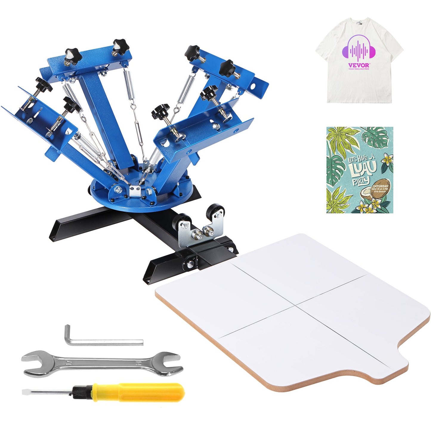 4 Färg 1 station Silk Screening Skärmdump Tryck på Skärm Skrivare