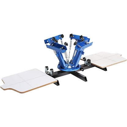 4 Färg 2 station Silk Screening Skärmdump Tryck på Skärm Skrivare