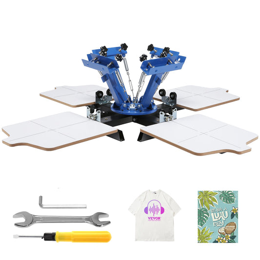 4 Färg 4 station Silk Screening Skärmdump Tryck på Skärm Skrivare