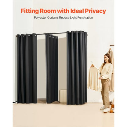 Proving Room Portable Dressing Room 227 x 91 x 227 cm Avskildhetsyta (Svart)