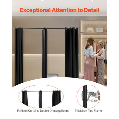 Proving Room Portable Dressing Room 227 x 91 x 227 cm Avskildhetsyta (Svart)