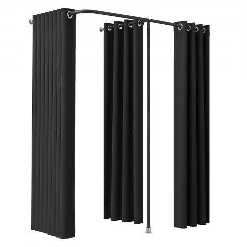 Proving Room Portable Dressing Room 227 x 91 x 227 cm Avskildhetsyta (Svart)