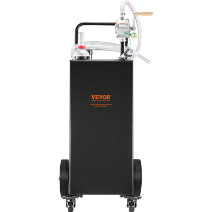 Fuel Caddy Fuel Storage Tank 35 Gallon 4 hjul med Manuell Pump, Svart