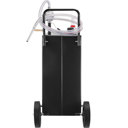 Fuel Caddy Fuel Storage Tank 35 Gallon 4 hjul med Manuell Pump, Svart