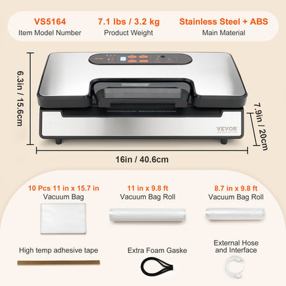 Vakuumförseglingsmaskin Matkonservering Lagringssparare 90Kpa w/ Seal Bag