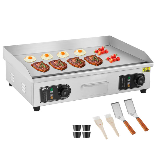 Commercial Electric Grill 4000 W Plattgrill för bänkskiva 122℉-572℉
