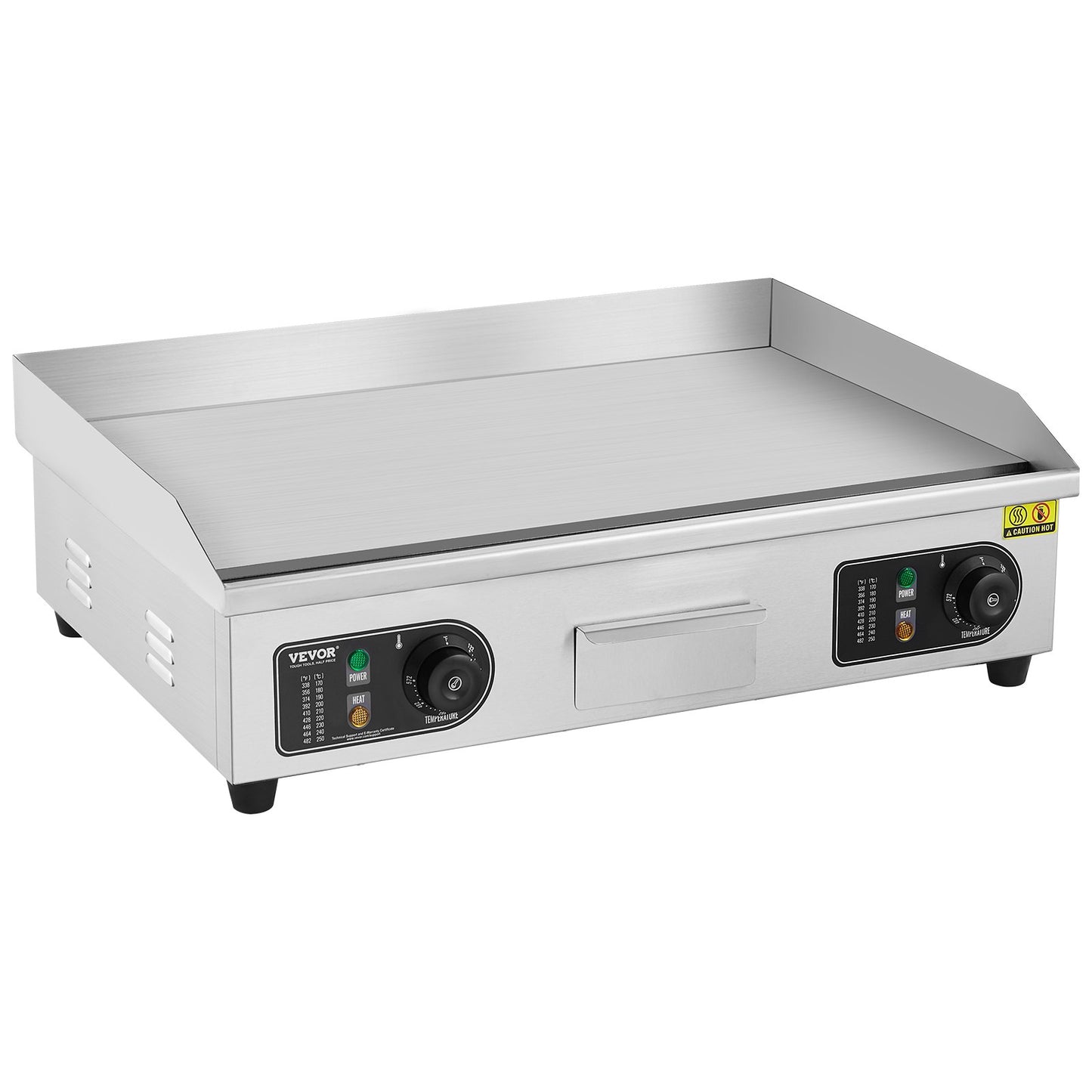 Commercial Electric Grill 4000 W Plattgrill för bänkskiva 122℉-572℉