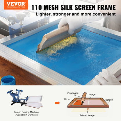 Screen Printing Kit Silk Screen Printing Ram 20x24in 110 Count Mesh 6st