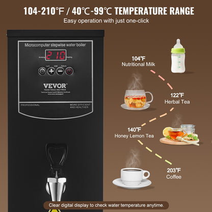 20L Commercial Water Boiler Electric Hot Water Dispenser Stainless Steel