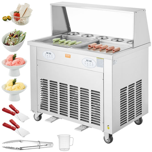 Fried Ice Cream Roll Machine Rolled Ice Cream Maker 13,8x13,8 tum 2 kastruller