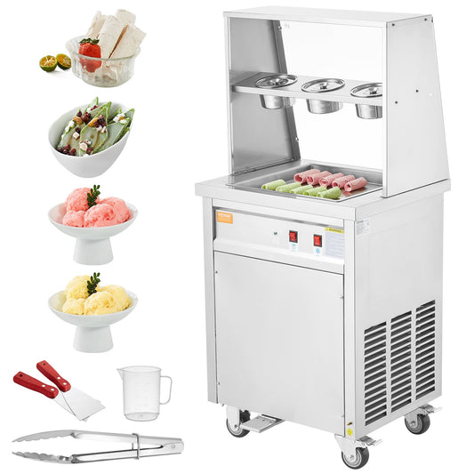 Fried Ice Cream Roll Machine Rolled Ice Cream Maker 13,8 x 13,8 tums panna
