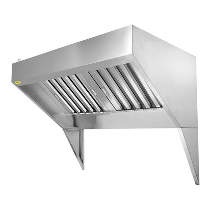 Commercial Avgaskåpa, 5FT Food Truck Huv Avgassystem, 201 rostfritt stål koncessionsvagnshuv med 2 löstagbara U-formade rutnät Oljefilternät, rostbeständig ventilkåpa för köksrestaurang