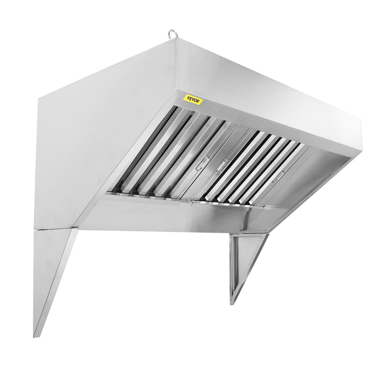Commercial Avgaskåpa, 5FT Food Truck Huv Avgassystem, 201 rostfritt stål koncessionsvagnshuv med 2 löstagbara U-formade rutnät Oljefilternät, rostbeständig ventilkåpa för köksrestaurang