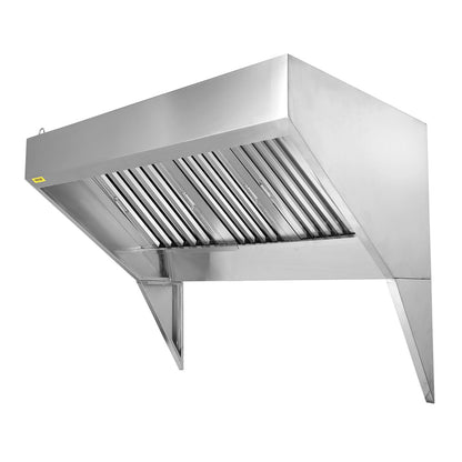 Commercial Avgaskåpa, 6FT Food Truck Huv Avgassystem, 201 rostfritt stål Koncessionsvagnshuv med 3 löstagbara U-formade rutnät Oljefilternät, rostbeständig ventilkåpa för köksrestaurang