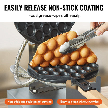 Kommersiell bubbelvåffelmaskin Äggpannkaksbakningsmaskin 1400W non-stick