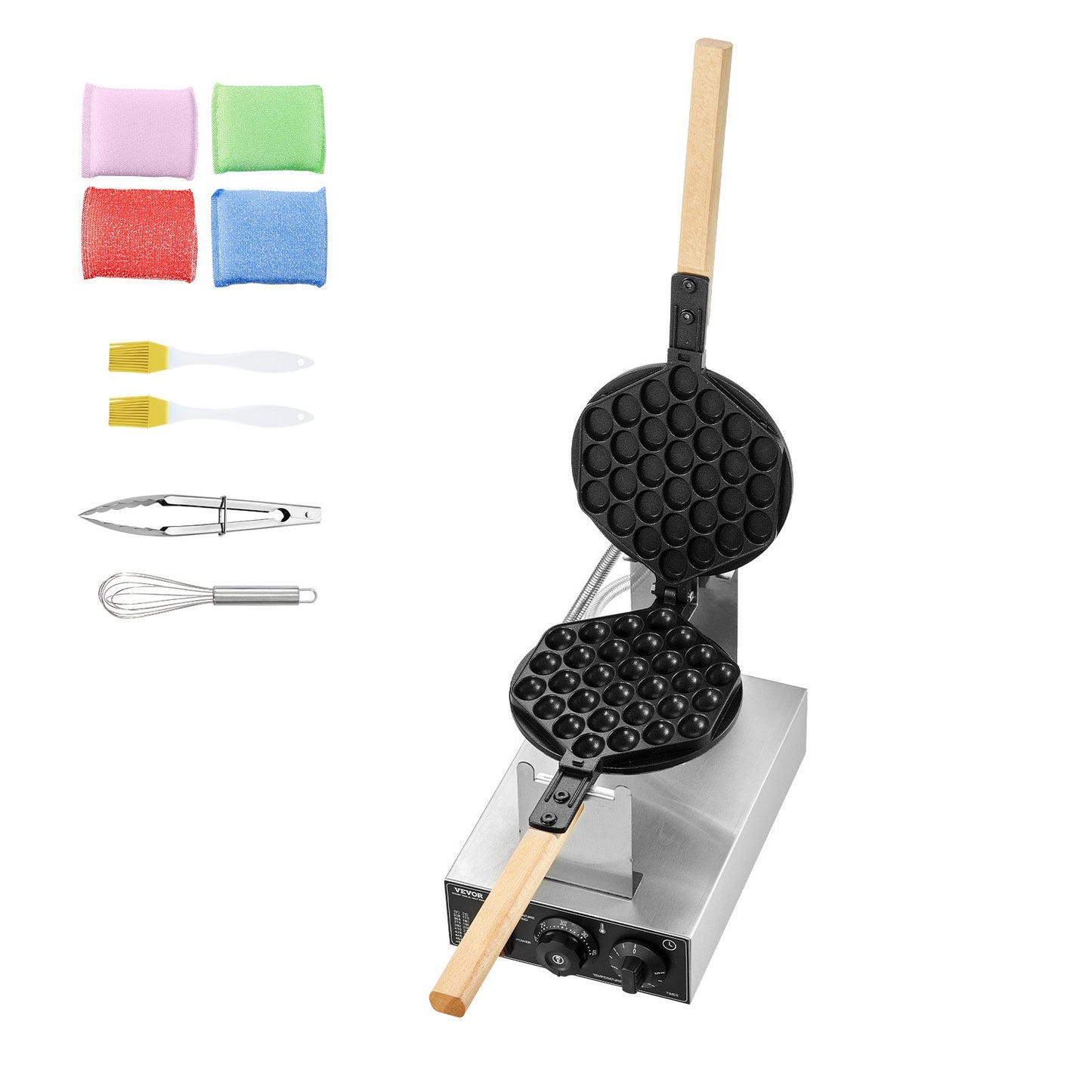 Kommersiell bubbelvåffelmaskin Äggpannkaksbakningsmaskin 1400W non-stick