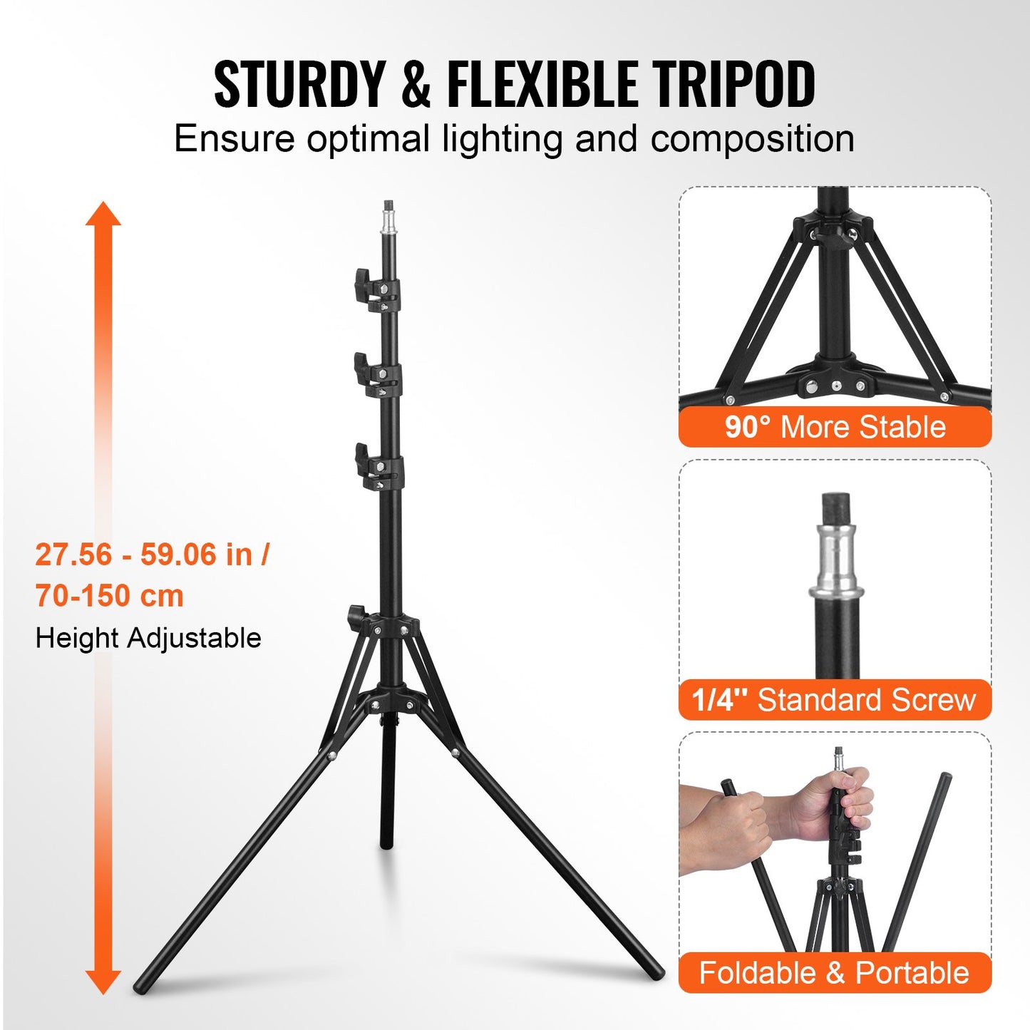 Softbox Lighting Kit 16 tum x 16 tum 3000-6500K Justerbar för fotografering
