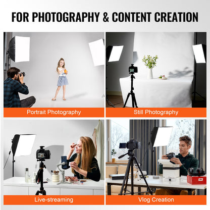 Softbox Lighting Kit 16 tum x 16 tum 3000-6500K Justerbar för fotografering