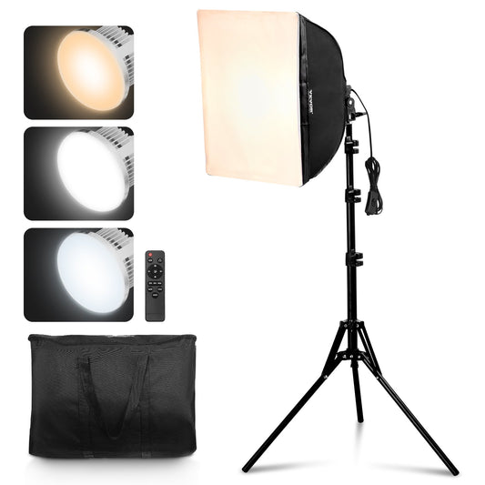 Softbox Lighting Kit 16 tum x 16 tum 3000-6500K Justerbar för fotografering