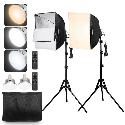 Softbox Lighting Kit 16 inch x 16 inch 3000-6500K Adjustable for Photography