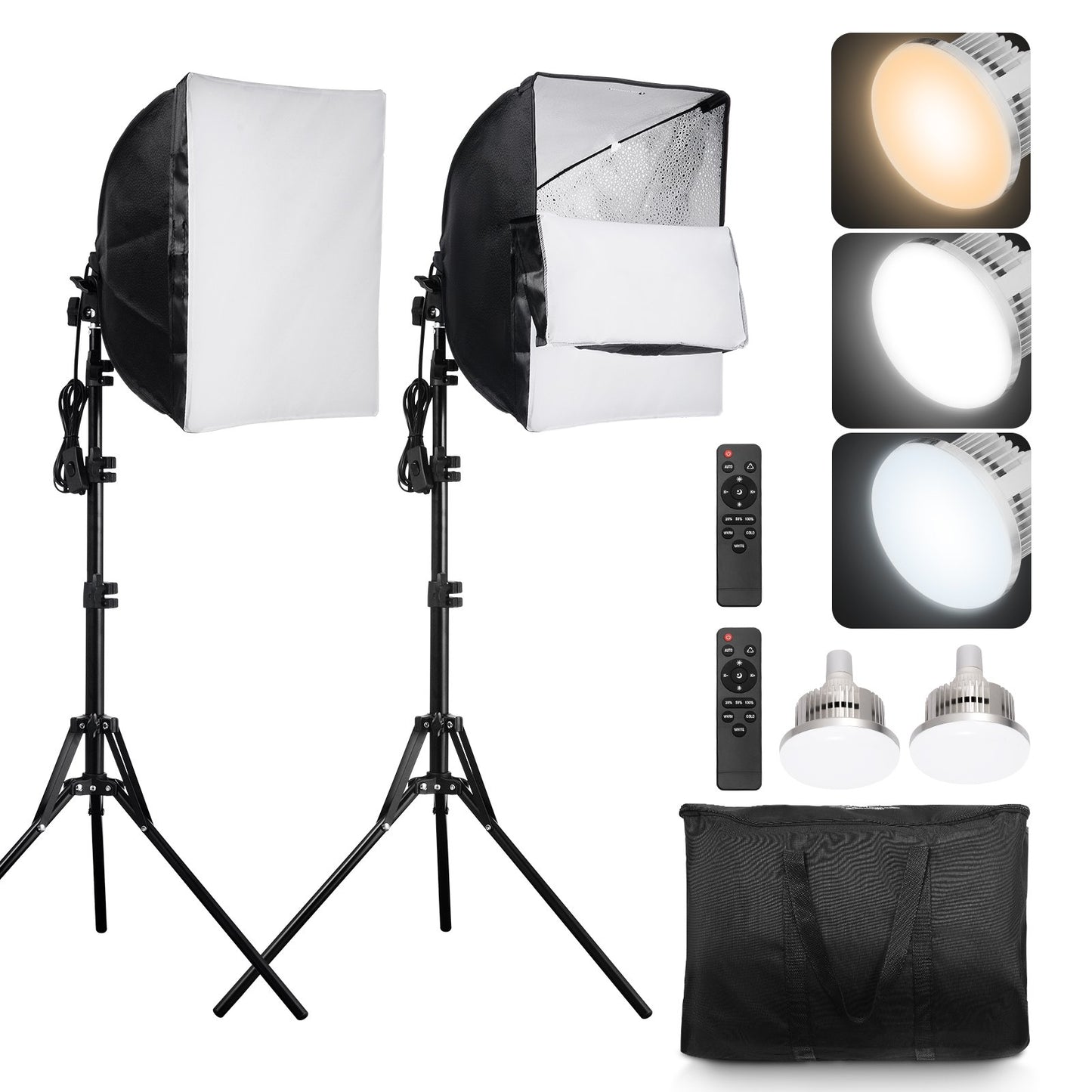 Softbox Lighting Kit 16 inch x 16 inch 3000-6500K Adjustable for Photography