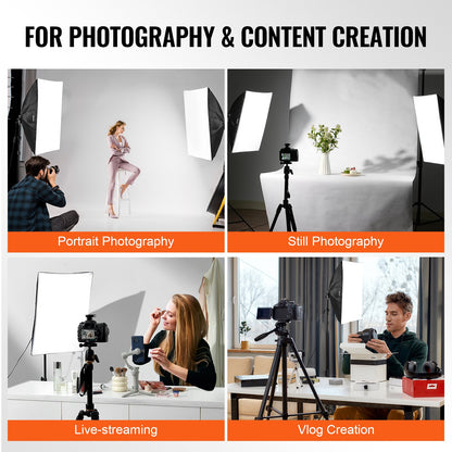 Softbox Lighting Kit 20 tum x 28 tum 45W 3000-6500K LED-lampor för fotografering