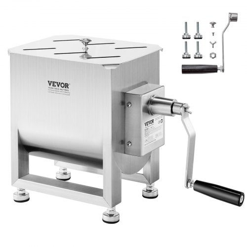 Manual Meat Mixer 15L Tank Mixing Max 15LB for Meat and Sausage Mixer Silver