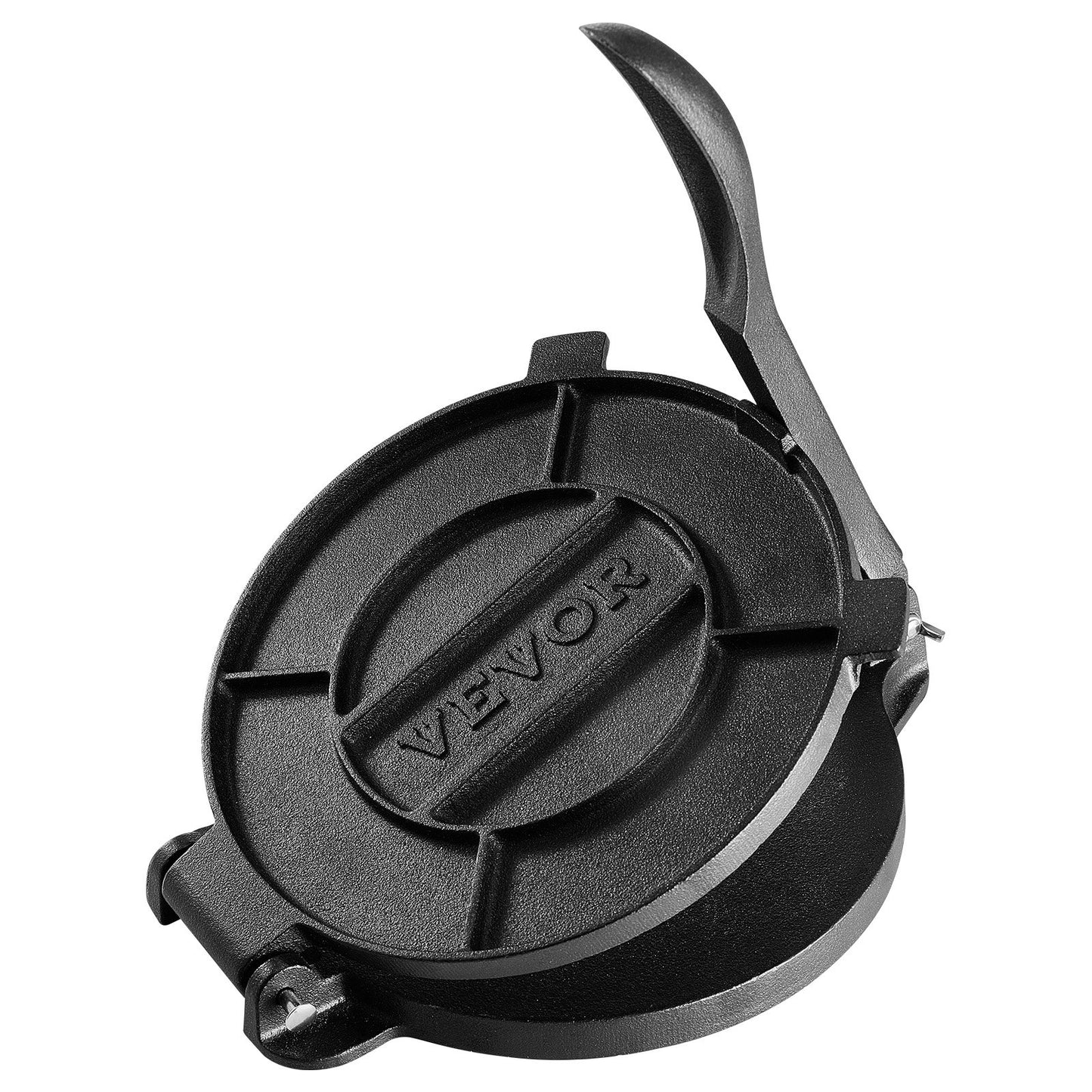 Tortillapresse, 10 Zoll Tortilla- und Roti-Maker, Hochleistungs-Tortilladora-Presse aus Gusseisen, vorgewürzter Pataconera-Maker mit 100 Stück Pergamentpapier, Teigmaschine für Mehltortilla, Tawa, Silber