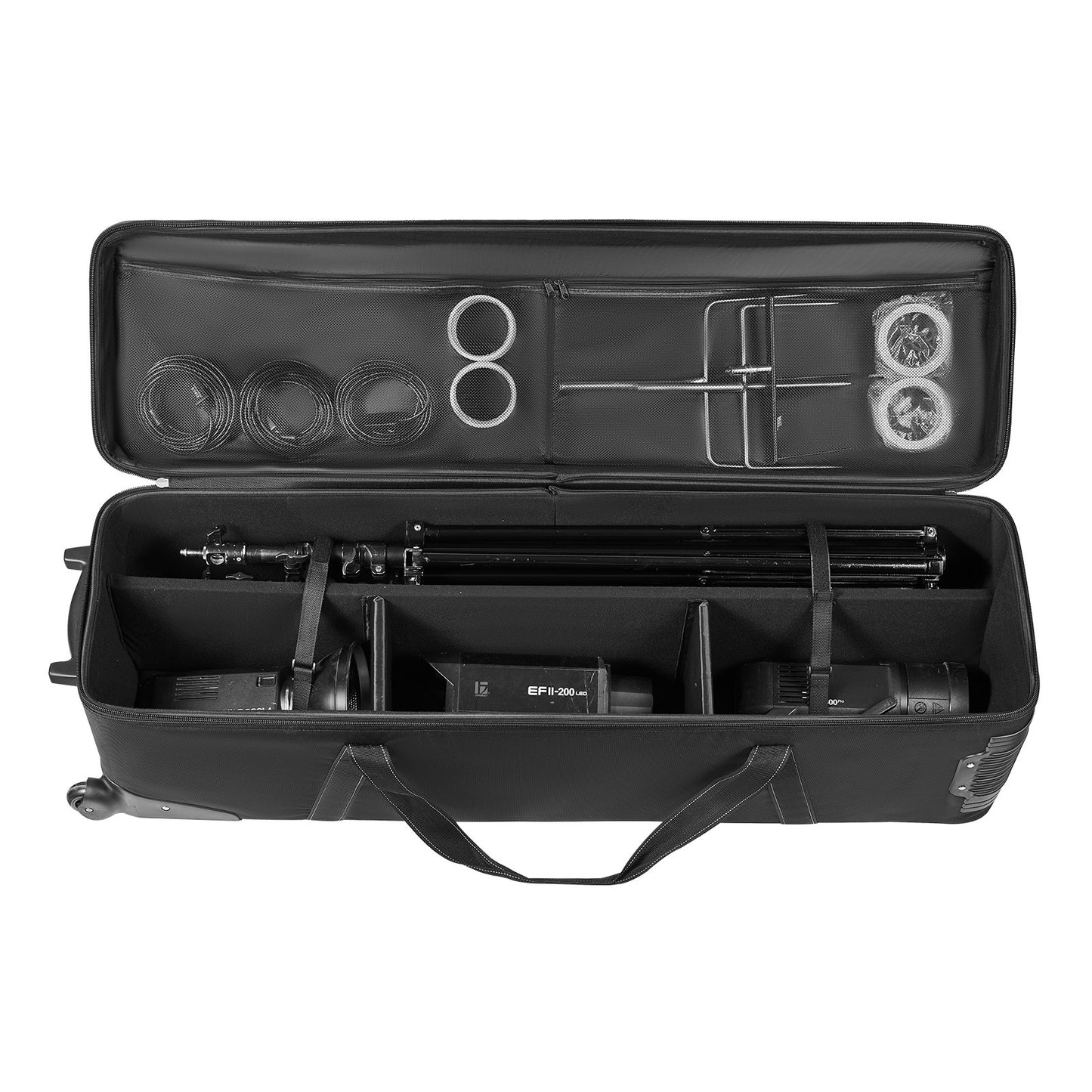 Trolley-Koffer für Studioausrüstung, 51,57 x 14,37 x 14,96 Zoll, Kameratasche mit Rollen