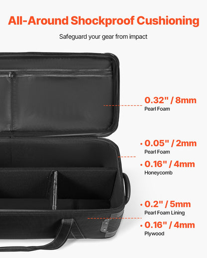 Studio Equipment Trolley Case 46.46 x 14.57 x 11.81 in Rolling Camera Bag