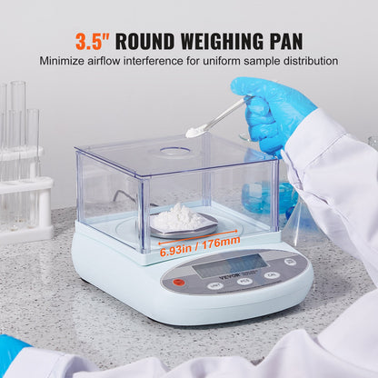 Analytical Balance Lab Scale 500g x 0,001g 13 enheter med vindruta LCD