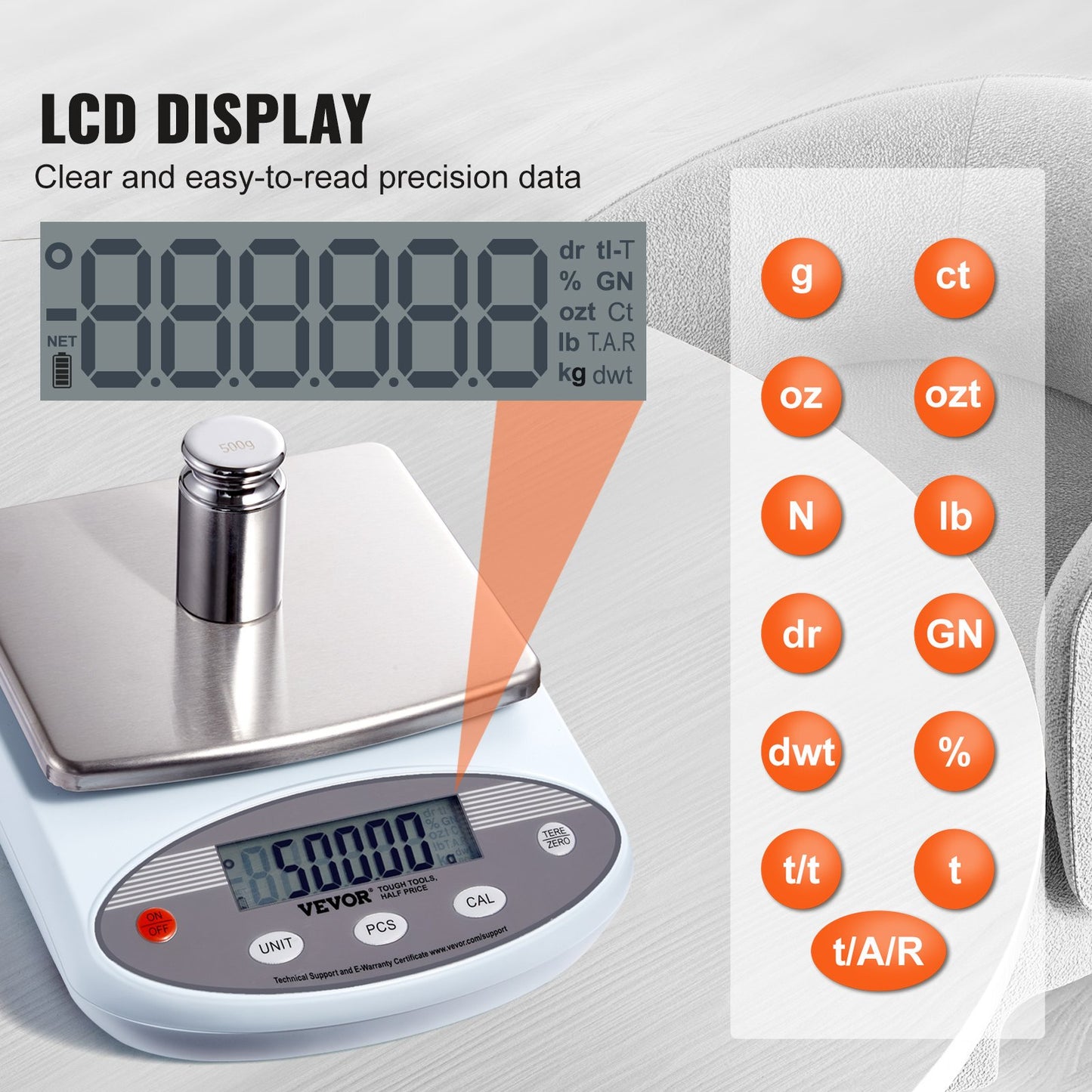 Analysenwaage Laborwaage 3000 g x 0,01 g 13 Einheiten Umrechnung Elektronisch