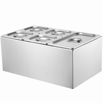 Commercial Electric Food Warmer 5-Pan Bänkskiva Buffé 14,5L Bain Marie