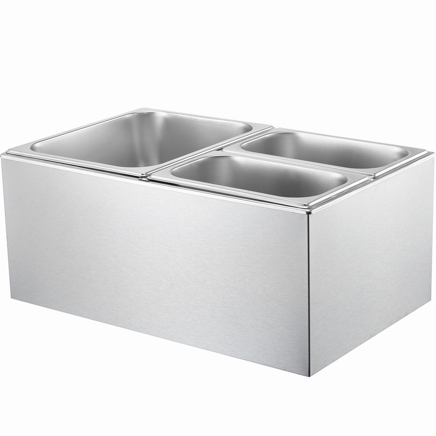 Commercial Electric Food Warmer 3-Pannen Bänkskiva Buffé 16L Bain Marie