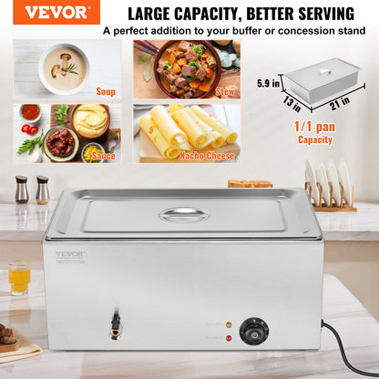 Commercial Electric Food Warmer Bänkskiva buffé 1*18L Pan Bain Marie