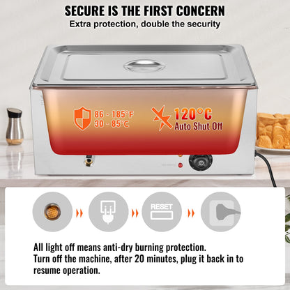 Commercial Electric Food Warmer Bänkskiva buffé 1*18L Pan Bain Marie