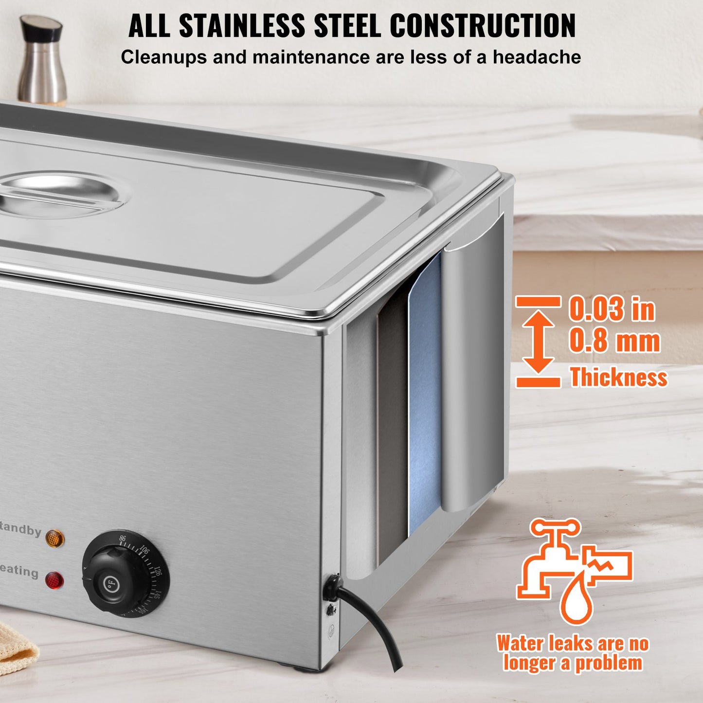 Commercial Electric Food Warmer Bänkskiva buffé 1*18L Pan Bain Marie