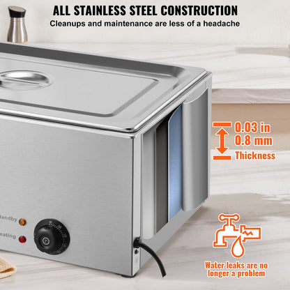 Commercial Electric Food Warmer Bänkskiva buffé 1*18L Pan Bain Marie