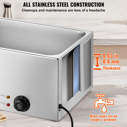 Commercial Electric Food Warmer Bänkskiva buffé 18L 1200W Bain Marie