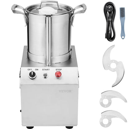 Matberedare & Grönsakshackare 4L Mixer av rostfritt stål av livsmedelskvalitet