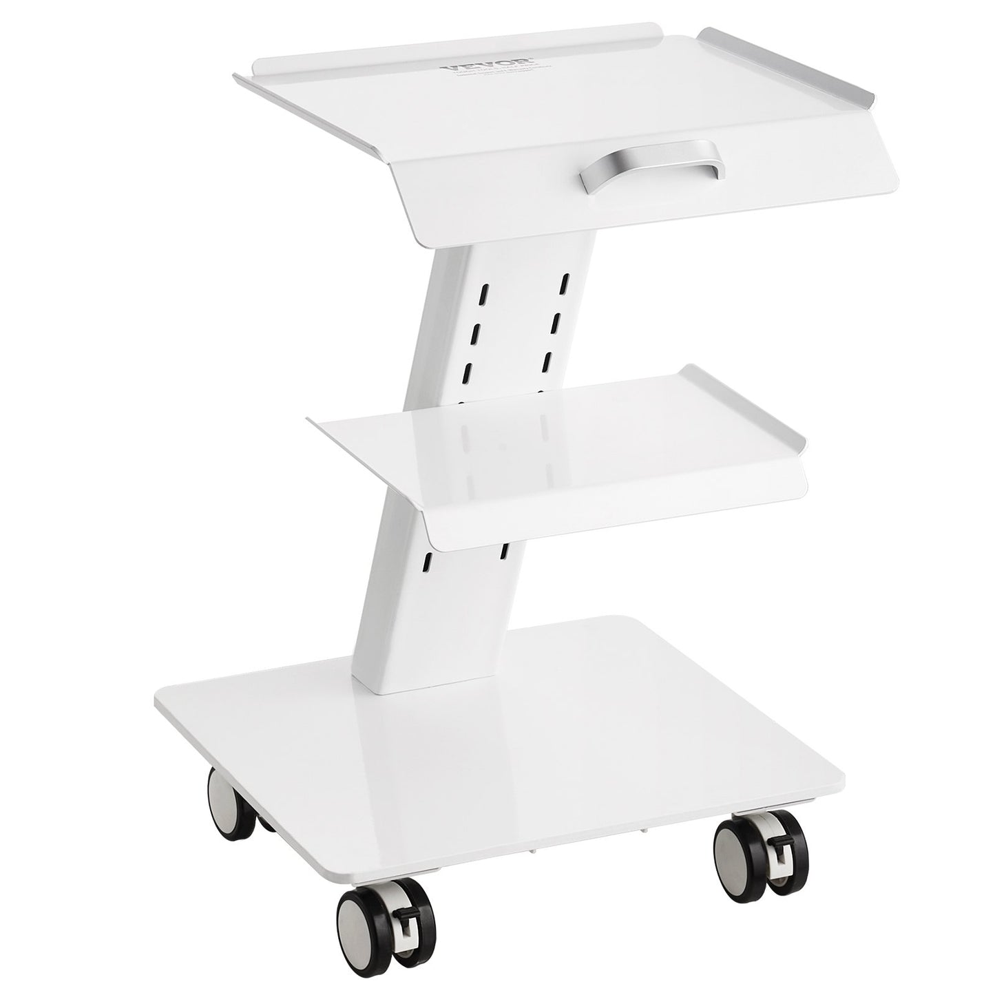 Laborwagen, 3-stufiger rollender Laborwagen, mobiler Metallwagen mit Schwenkrädern, rollender Klinikwagen mit Tablett, 220 lbs Tragkraft, für Labor, Klinik, Schönheitssalon