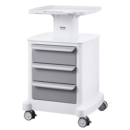 4 Tiers Lab Carts Mobil medicinsk vagn med 3 lådor & 1 toppbricka Vit